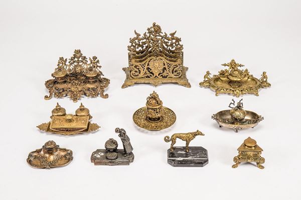 Dieci calamai in materiali diversi, XIX-XX secolo