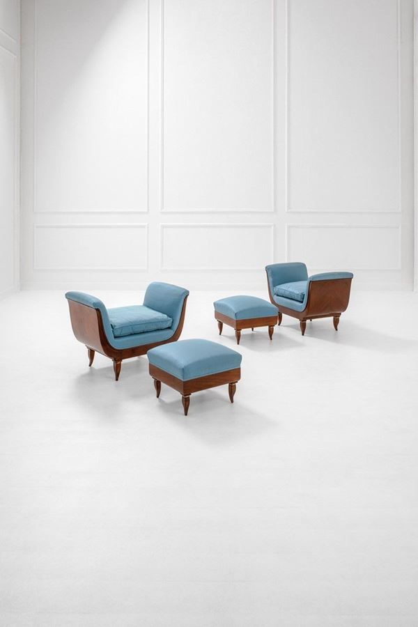 Gio Ponti - Due sedute con poggiapiedi