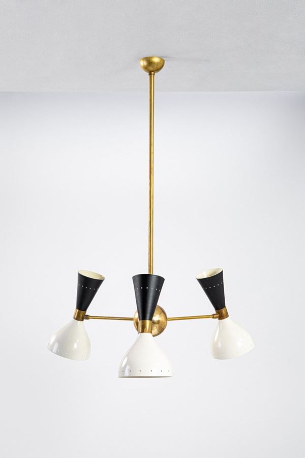Lampadario a tre lumi anni ‘50
