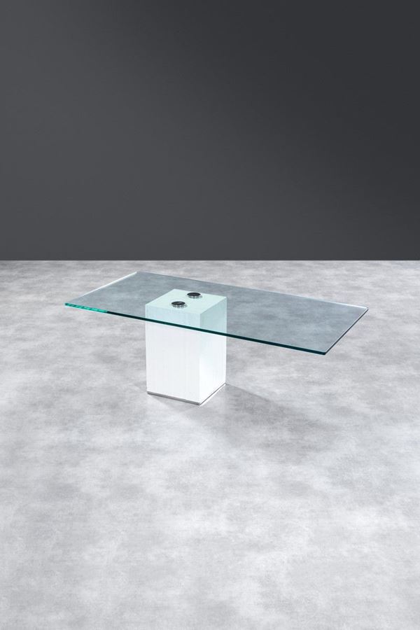 Sergio Saporiti - Tavolo in cemento e cristallo
