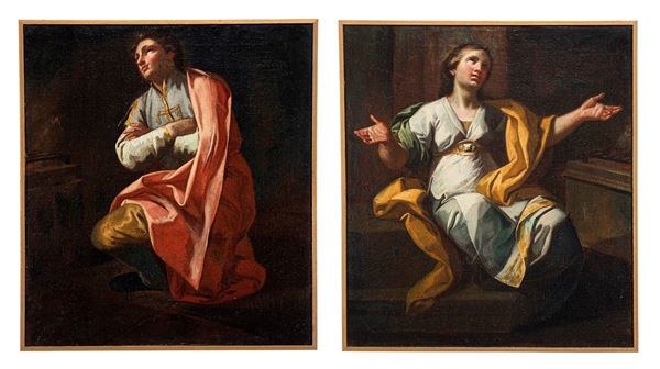 Dipinti, Santa Cecilia e San Valeriano, Ambito di Corrado Giaquinto (1703 –1766)