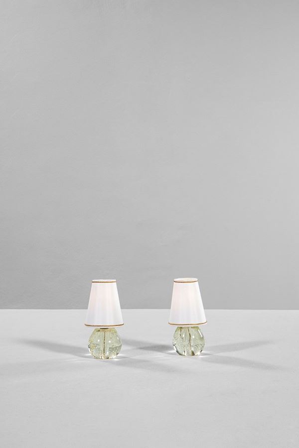 Seguso Vetri d'Arte - Coppia di lampade da tavolo
