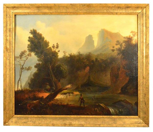 Paesaggio lacustre, XIX sec.