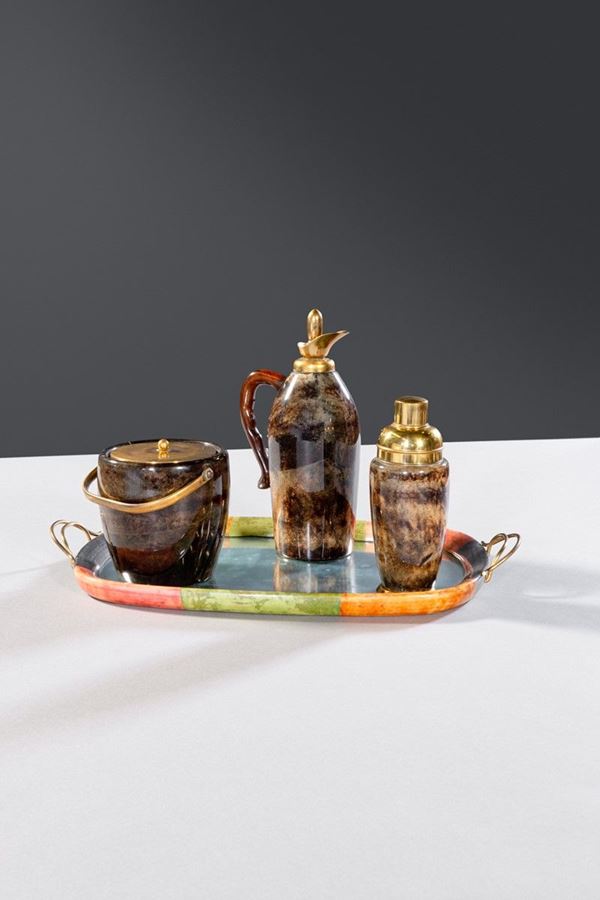 Aldo Tura - Vassoio, caraffa, thermos e glacette