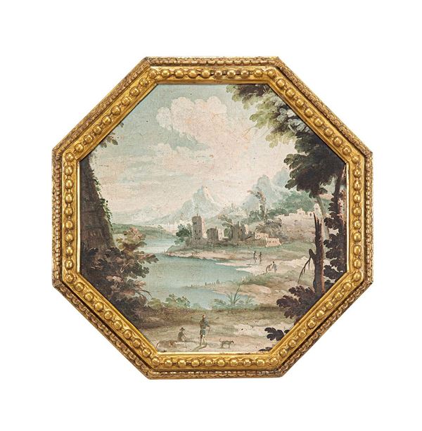 Dipinto, Paesaggio, Pittore veneto del XVIII secolo  - Asta Antiquariato, Sessione 2 - II - Incanto Casa d'Aste e Galleria