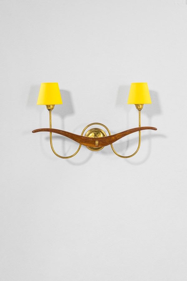 Grande lampada da parete a due lumi, 1945 ca.