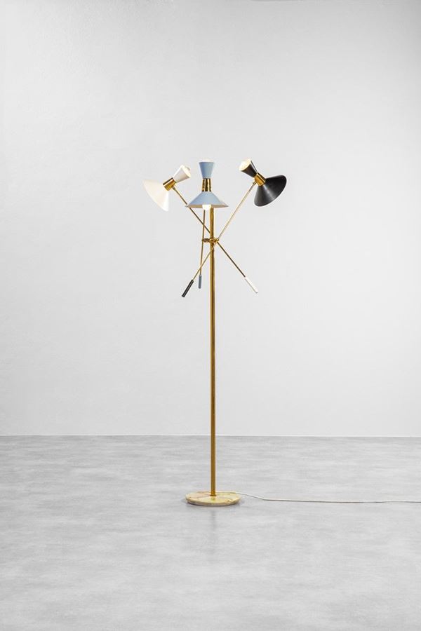 G.C.M.E. - Lampada da terra a tre bracci orientabili 