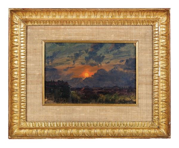 Luigi Calderini : Dipinto, Tramonto su Torino  - Asta Antiquariato, Sessione 2 - II - Incanto Casa d'Aste e Galleria