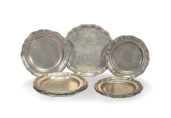 Lotto composto da dieci piatti in peltro, XVIII secolo  - Auction Antiques, Works of Art and Decorative Objects - Incanto Casa d'Aste e Galleria