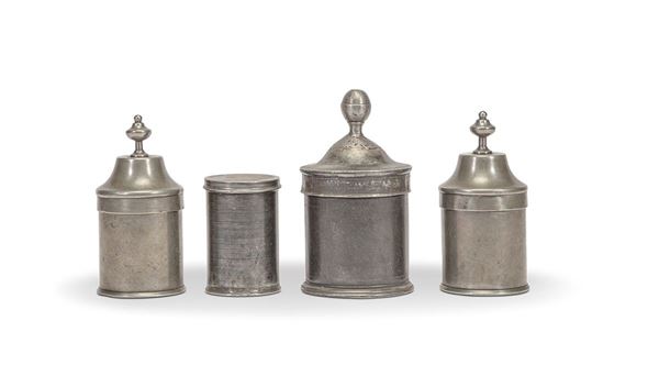 Lotto composto da quattro scatole in peltro, XIX secolo  - Auction Antiques, Works of Art and Decorative Objects - Incanto Casa d'Aste e Galleria