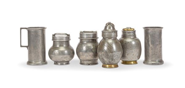 Lotto composto da sei peltri, XIX secolo  - Auction Antiques, Works of Art and Decorative Objects - Incanto Casa d'Aste e Galleria