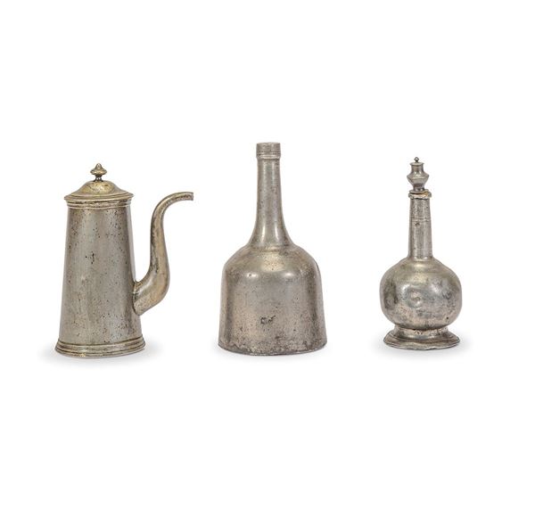 Lotto composto da tre peltri, XIX secolo  - Auction Antiques, Works of Art and Decorative Objects - Incanto Casa d'Aste e Galleria