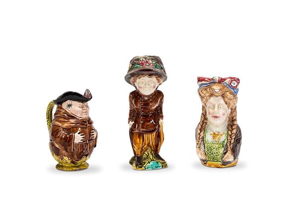 Lotto composto da tre figure umoristiche in ceramica, XX secolo