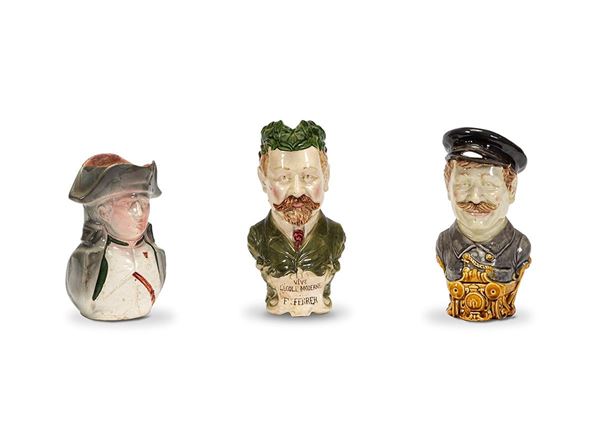 Lotto composto da tre figure umoristiche, XX secolo  - Auction Antiques, Works of Art and Decorative Objects - Incanto Casa d'Aste e Galleria