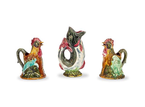 Lotto composto da tre boccali in ceramica, XX secolo  - Auction Antiques, Works of Art and Decorative Objects - Incanto Casa d'Aste e Galleria