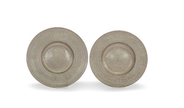 Coppia di piatti in peltro, XVII secolo  - Asta Antiquariato, Oggetti d'Arte e Decorazione. - Incanto Casa d'Aste e Galleria