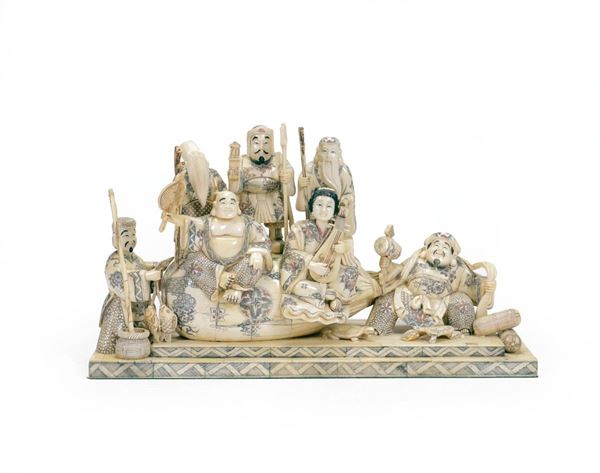 Gruppo in osso, scena allegorica  - Auction Antiques, Works of Art and Decorative Objects - Incanto Casa d'Aste e Galleria