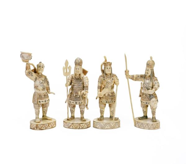 Quattro guerrieri in osso, XIX-XX secolo