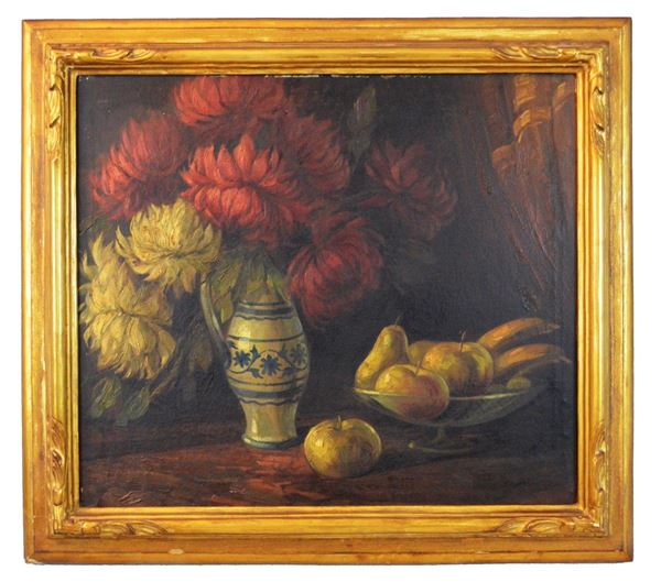 Giuseppe Sorgiani - Natura morta con fiori e frutta