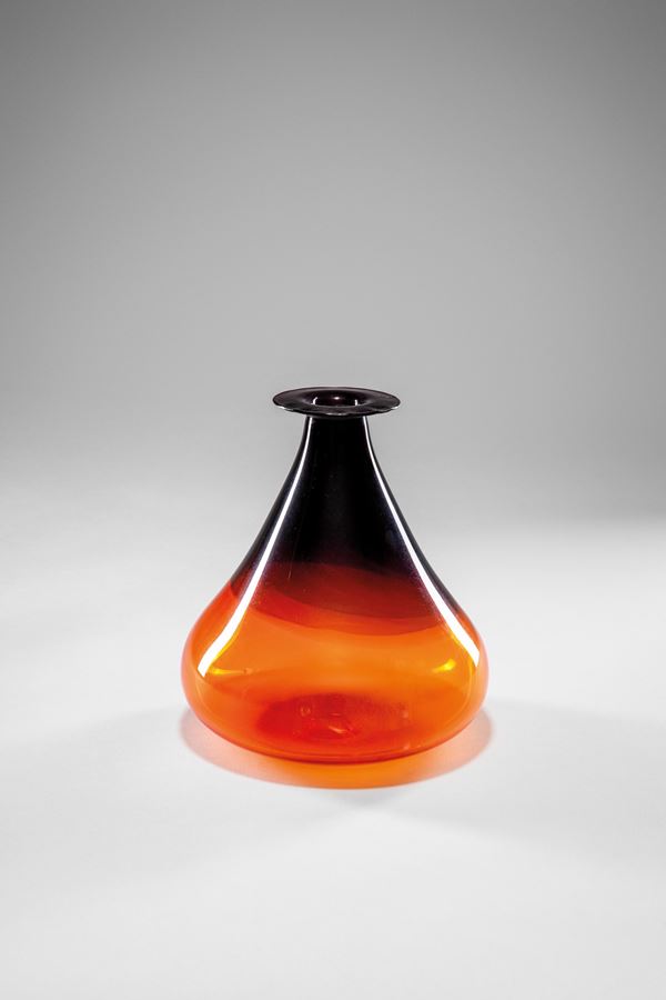 Peter Kuchinke - Vaso bicolore bruno/arancio