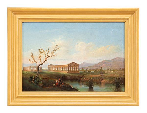 Salvatore Pergola - Dipinto, Veduta di Paestum