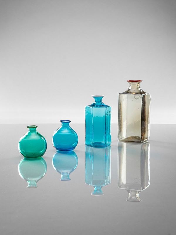 Venini : Gruppo di quattro vasi/miniatura  - Asta Vetri di Murano - Incanto Casa d'Aste e Galleria
