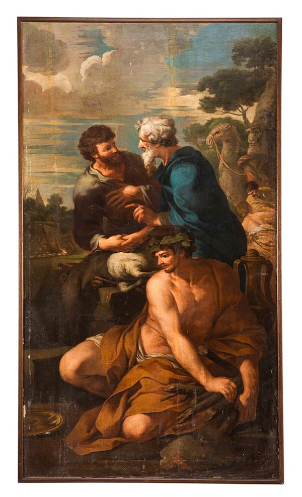 Dipinto, Alleanza di Giacobbe e Labano, Seguace di Pietro da Cortona (1596-1669)