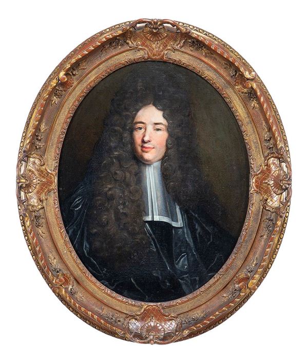 Dipinto, Ritratto maschile di forma ovale, Scuola francese del XVIII secolo.