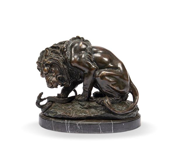 Leone in bronzo, XIX secolo