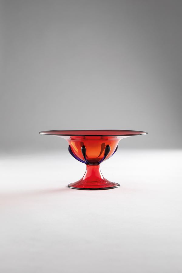 Ferro, Toso, Barovier - Vaso a calice rosso rubino