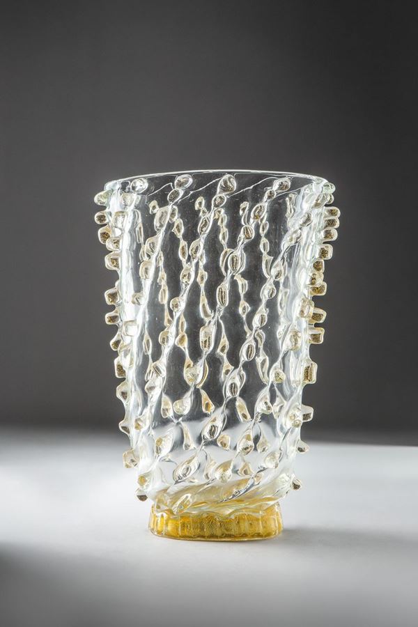 Ercole Barovier - Vaso Medusa su piede circolare