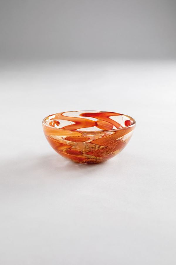 Ercole Barovier - Coppa a macchie rosse