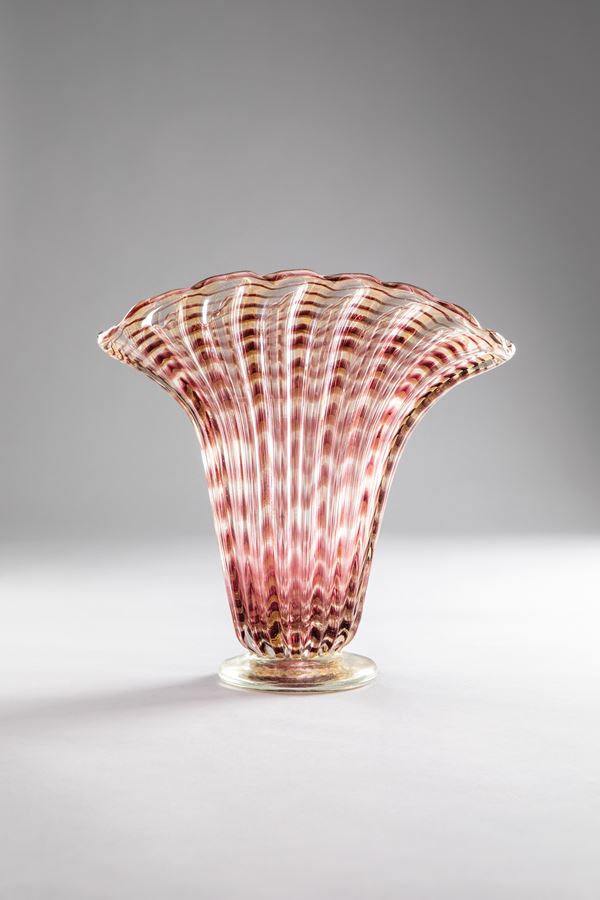 Ercole Barovier - Vaso della serie Zebrati