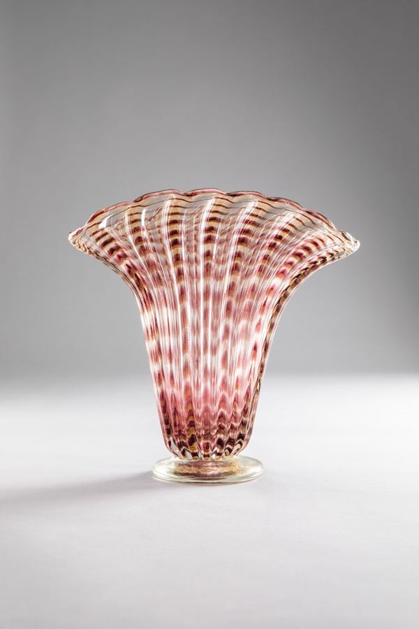Ercole Barovier - Vaso della serie Zebrati