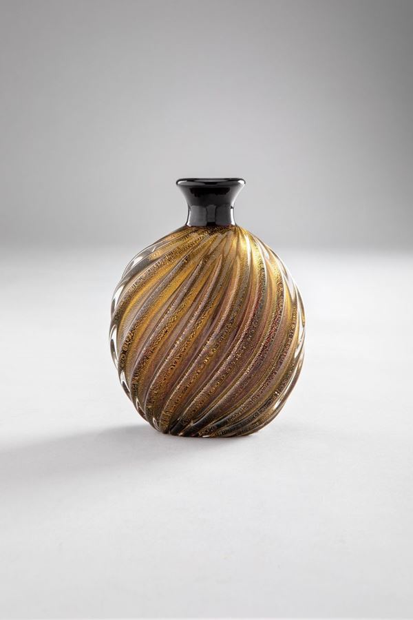 Archimede Seguso - Vaso con nervature a spirale