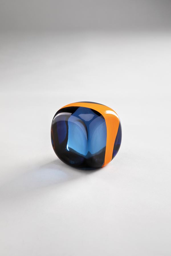 Pierre Cardin - Cubo vetro blu e arancio