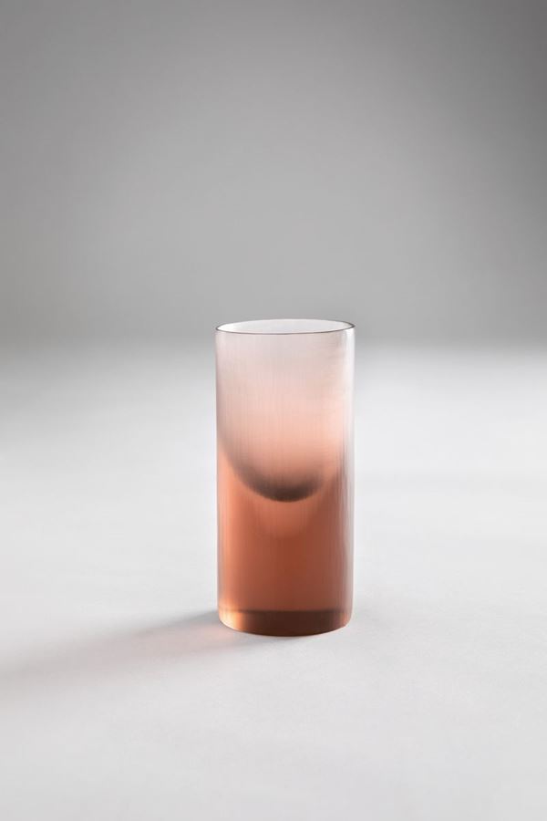 Tobia Scarpa - Piccolo vaso cilindrico vetro battuto