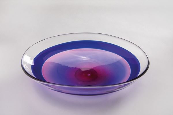 Murano - Grande centrotavola con fascia blu