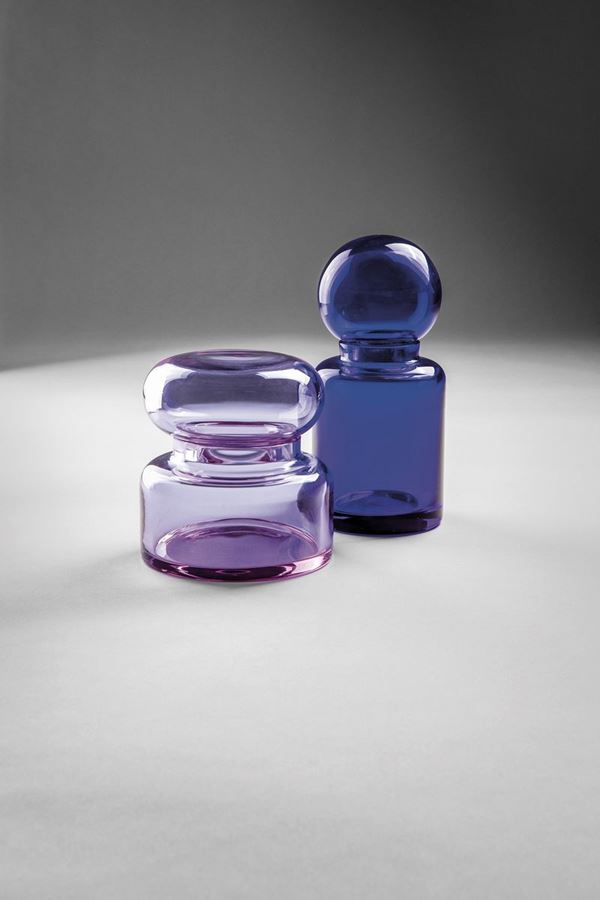 Luciano Vistosi : Due vasi con coperchio  - Auction Important Glass from Murano and beyond. - Incanto Casa d'Aste e Galleria