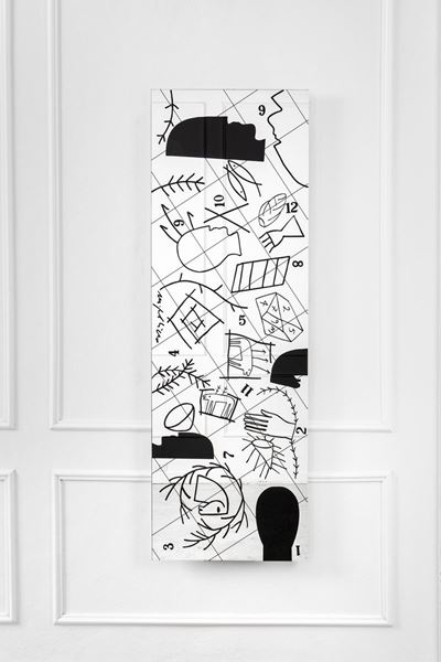Specchio Mirror con disegno a teste e numeri