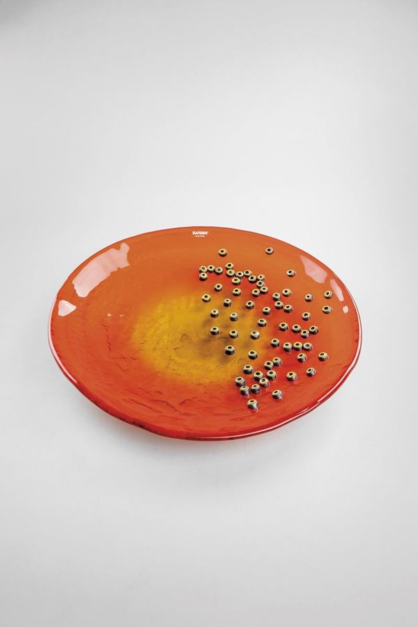 Flavio Barbini - Grande piatto con murrine policrome