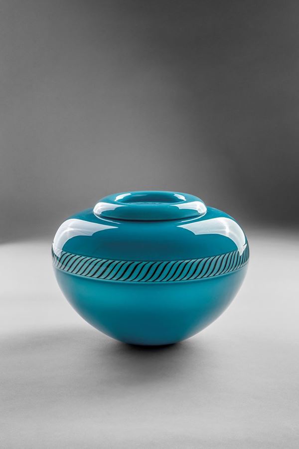 Lino Tagliapietra - Vaso in vetro soffiato acquamare