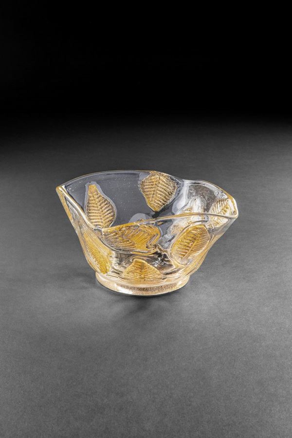 Ercole Barovier - Coppa della serie Rilievi aurati