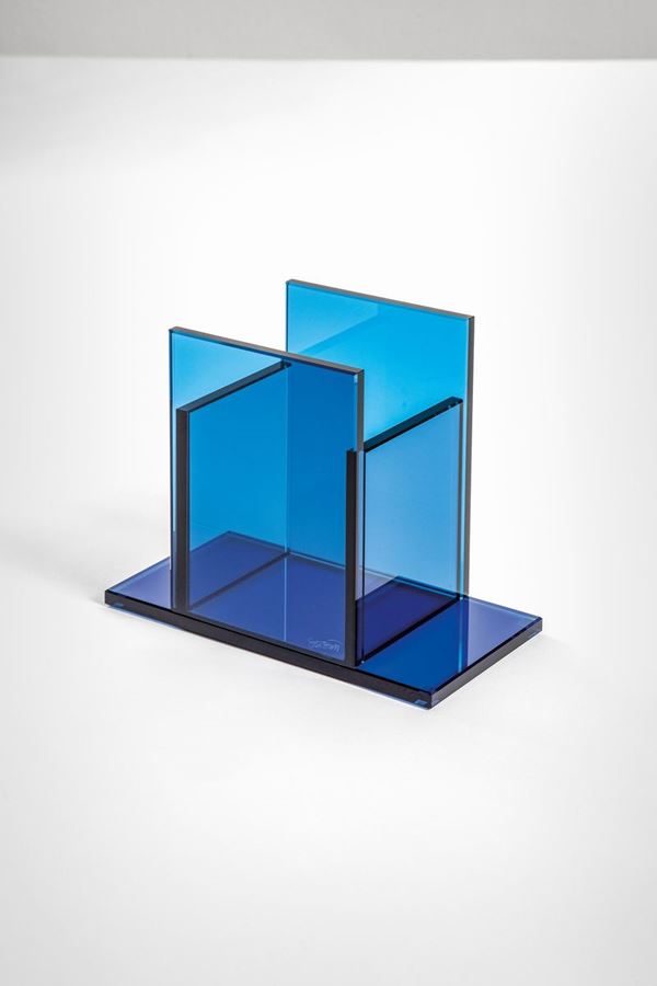 Ettore Sottsass - Vaso cristallo azzurro