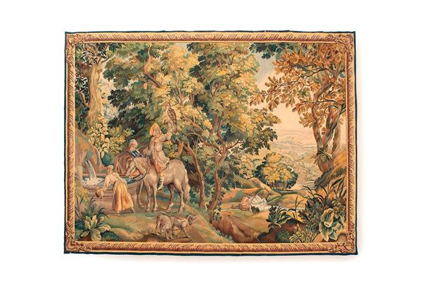 Arazzo raffigurante un paesagg  - Asta Antiquariato - Incanto Casa d'Aste e Galleria