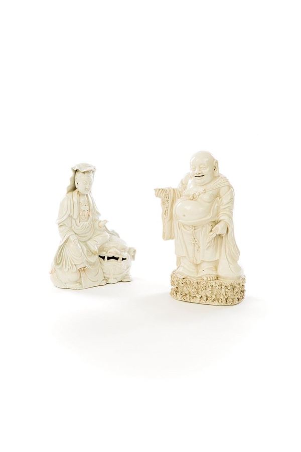 Due figure orientali in porcel  - Asta Antiquariato - Incanto Casa d'Aste e Galleria