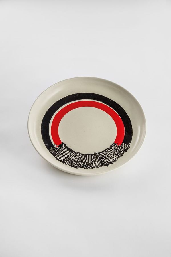 Emilio Scanavino - Grande piatto in ceramica