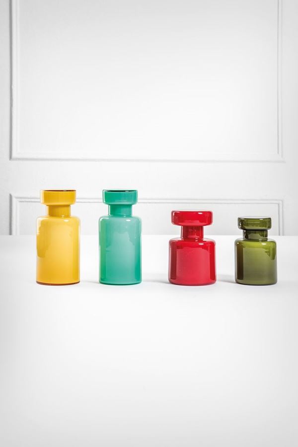 Luciano Vistosi : Quattro vasi con coperchio  - Asta Classic Design - Incanto Casa d'Aste e Galleria