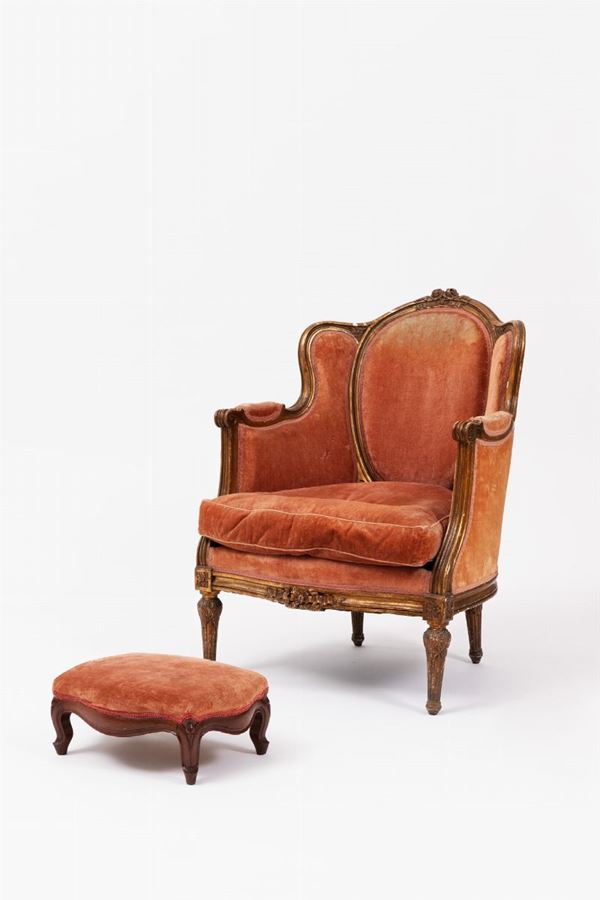 Poltrona in velluto rosa - XIX sec.  - Asta Antiquariato - Incanto Casa d'Aste e Galleria