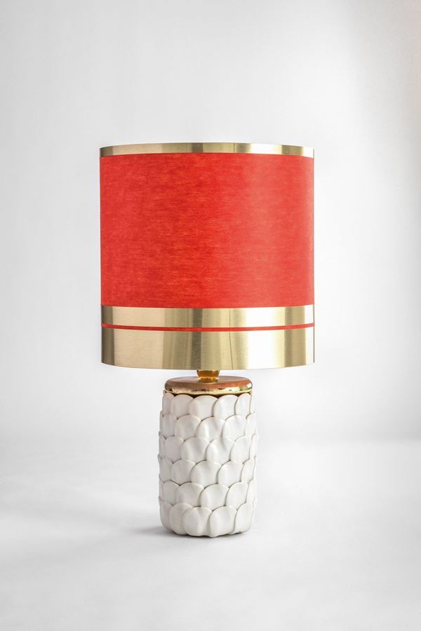 Lampada da tavolo ceramica bianca